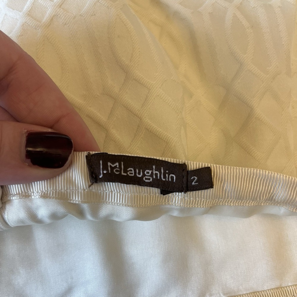 J McLaughlin Jacquard Pencil Skirt Cream 2 - Picture 5 of 7